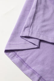 Wisteria Casual Plain Crew Neck Tee