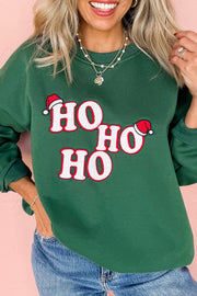 Evergreen Embroidered Letter Graphic Christmas Fashion Sweatshirt