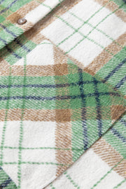 Khaki Christmas Plaid Casual Flannel Shacket