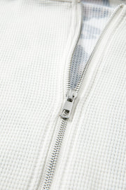 Apricot Oversized Leopard Contrast Mixed Texture Patchwork Zip Up Drop Shoulder Hoodie