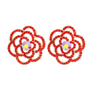 Stud Red Rose Cutout Small Earrings for Women