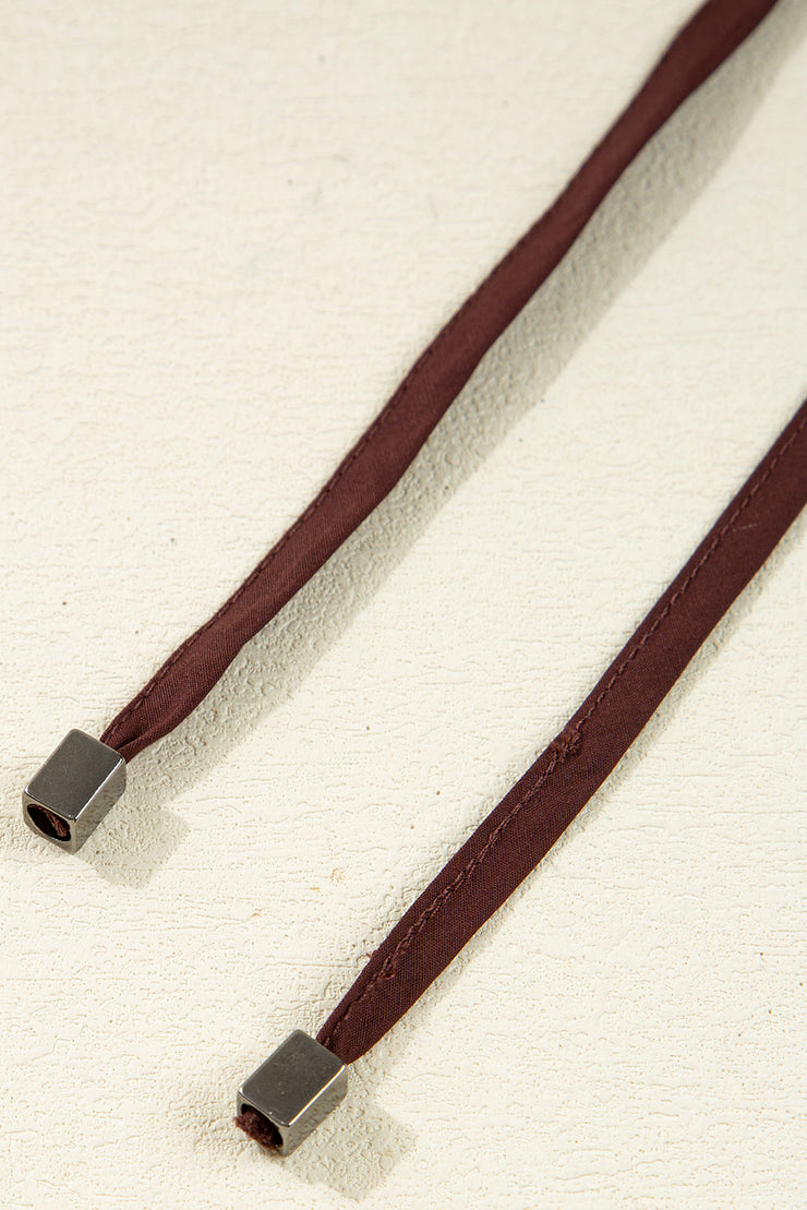 Green Leaves Print Contrast Trim V Neck Shirred Puff Sleeve Blouse