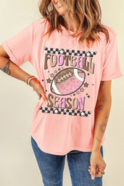 Pink FOOTBALL SEASON Graphic Game Day T Shirt