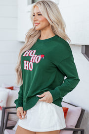 Evergreen Embroidered Letter Graphic Christmas Fashion Sweatshirt