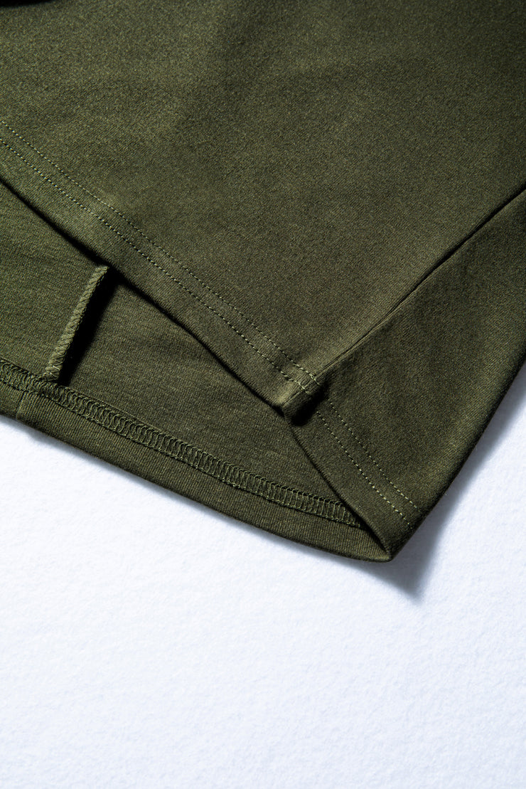 Four Leaf Clover Solid Color Extended Cuffs Long Sleeve Top