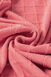 Pale Chestnut Checkered Textured Tee and Drawstring Shorts