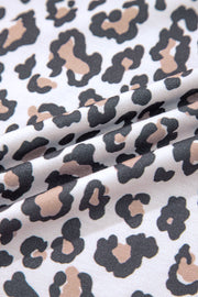 Multicolor Leopard Floral Patchwork Drawstring Hoodie