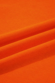 Orange Varsity Striped Sleeve Drop Shoulder Sweatshirt and Short Set