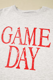 Red Vintage Washed GAME DAY Graphic Baggy Sweatshirt