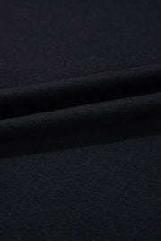 Black Sequin Stripes Patchwork Mardi Gras Crew Neck T Shirt