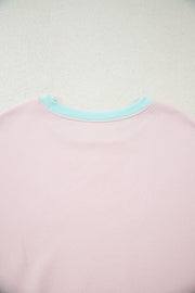 Delicacy Striped Colorblock Patchwork Drop Shoulder Sweatshirt