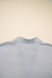 Beige Floral Striped Drop Sleeve Collared Boxy Fit Sweatshirt