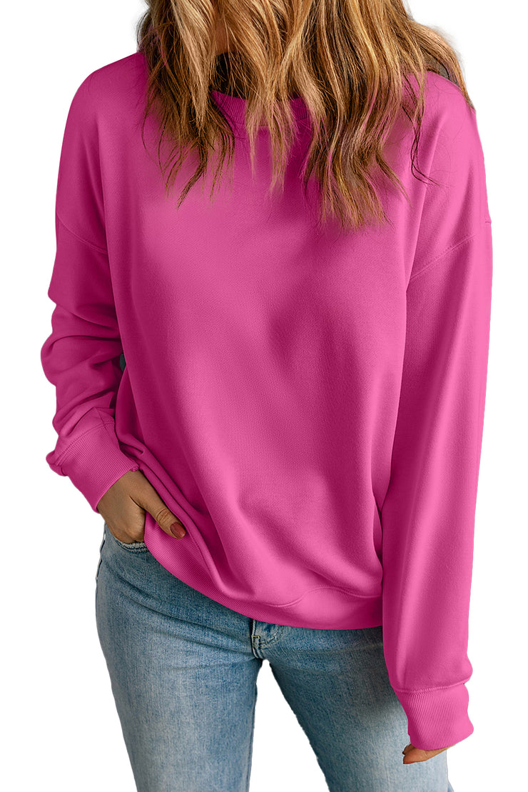 Bonbon Solid Classic Crewneck Pullover Sweatshirt