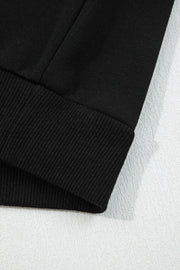 Black Varsity Stripe Detail Drop Shoulder Pullover Mini Skirt Set