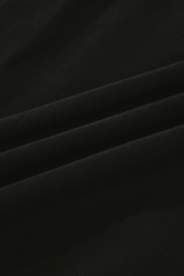 Black Stripe Two in One Knitted Top High Waist Splicing Hem Sweater Dress