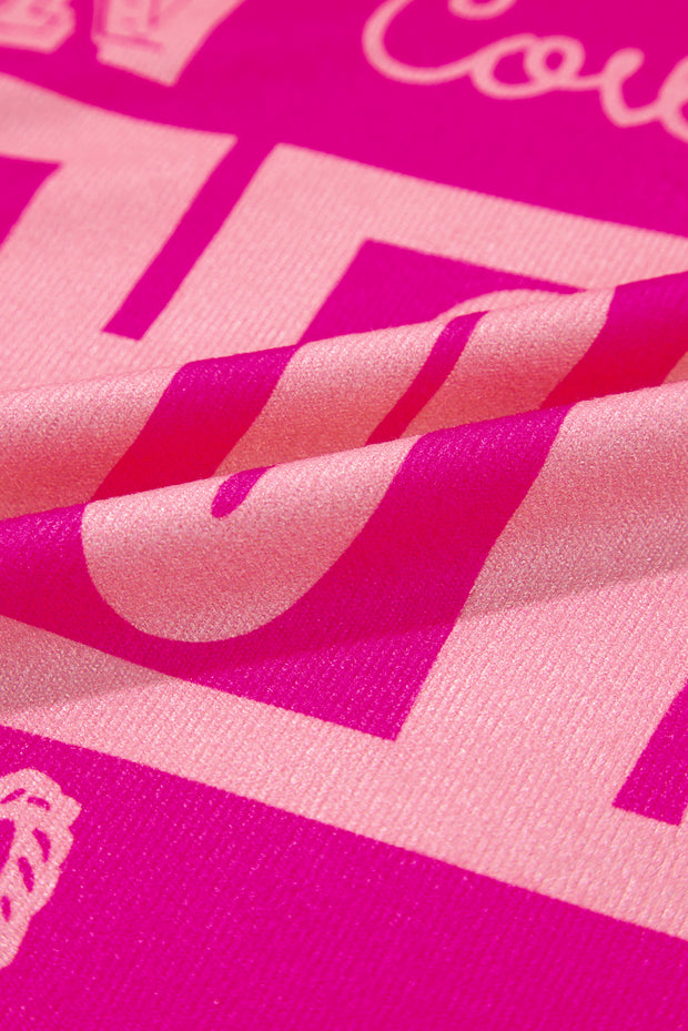 Rose Howdy Cowboy Letter Printed Western Fashion Tee