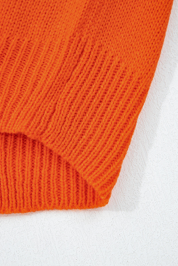 Flamingo Halloween Spooky Face Hollowed Pattern Casual Sweater