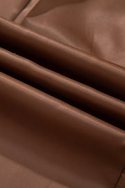 Brown Houndstooth Lapel Collar Blazer