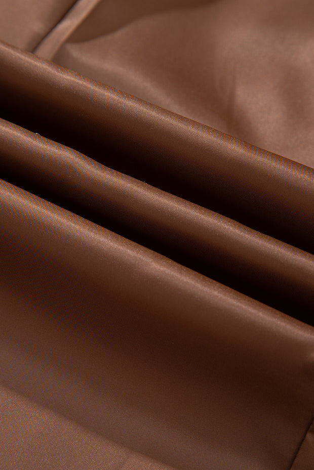 Brown Houndstooth Lapel Collar Blazer