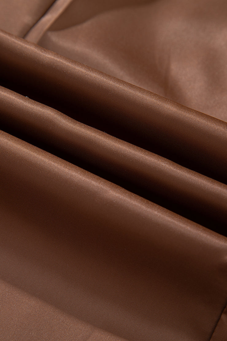 Brown Houndstooth Lapel Collar Blazer