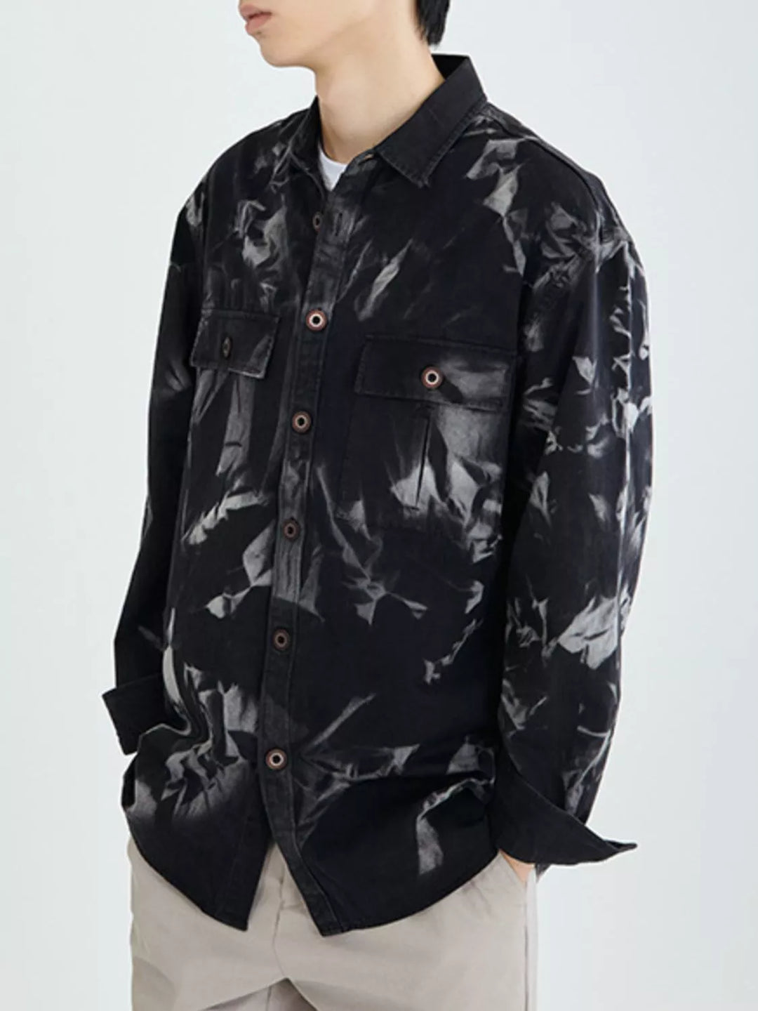 Men's Plus Size Printed Button Up Shirt  Unique Oils