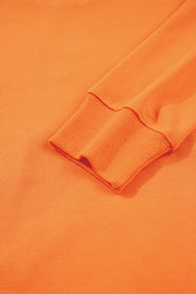 Grapefruit Orange Spooky Graphic Halloween Crew Neck Holiday Sweatshirt