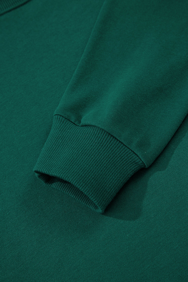 Evergreen Varsity Striped Sleeve Drop Shoulder Sweatshirt and Short Set