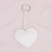 Handbag Clip Gleaming White Heart Padded Charm