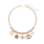 Charm Necklace Gold Red Green Luxe G for Women