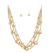 Necklace Matte Gold Disco Ball Bead Set for Women