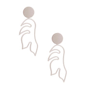 Matte Silver Metal Leaf Earrings