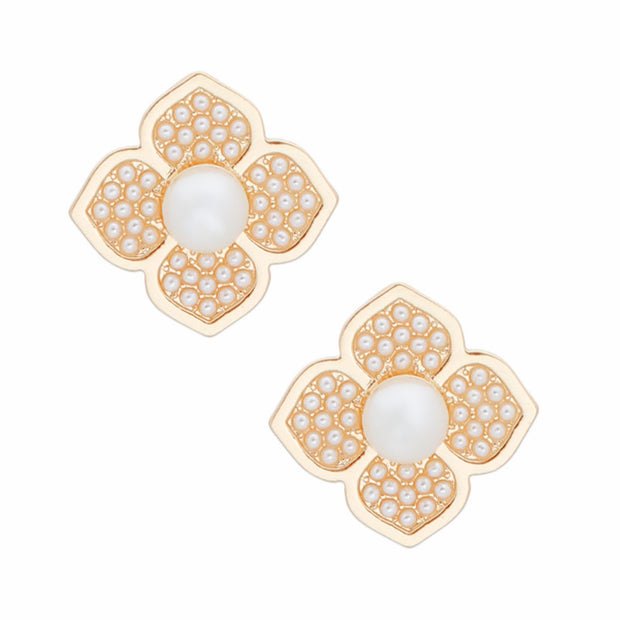 Pearlescent Bloom: Flower Studs