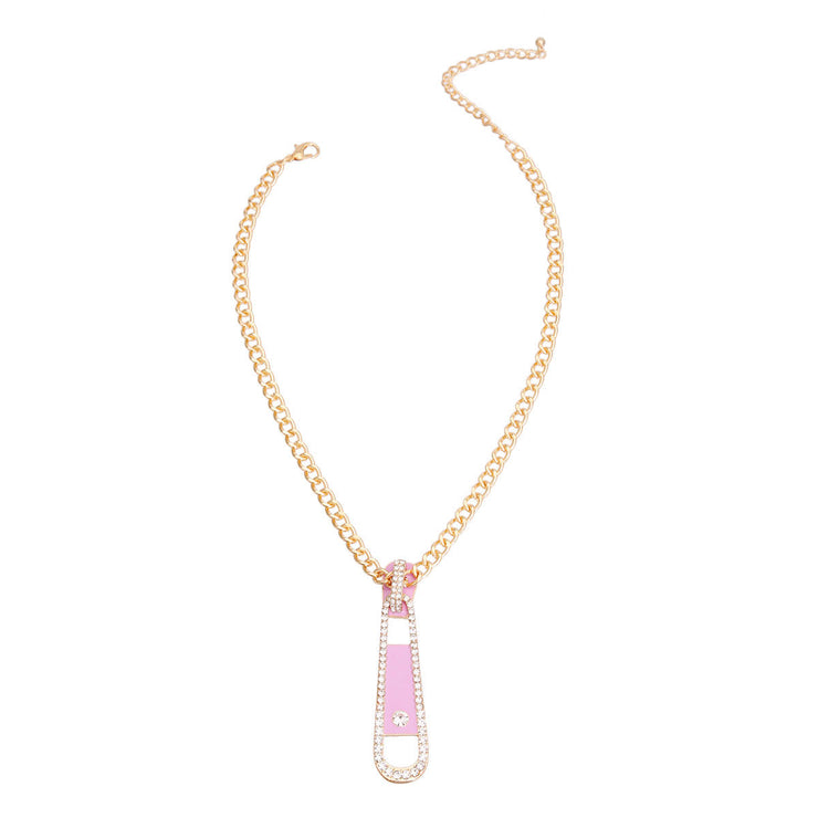 Lavender Zipper Pendant Necklace