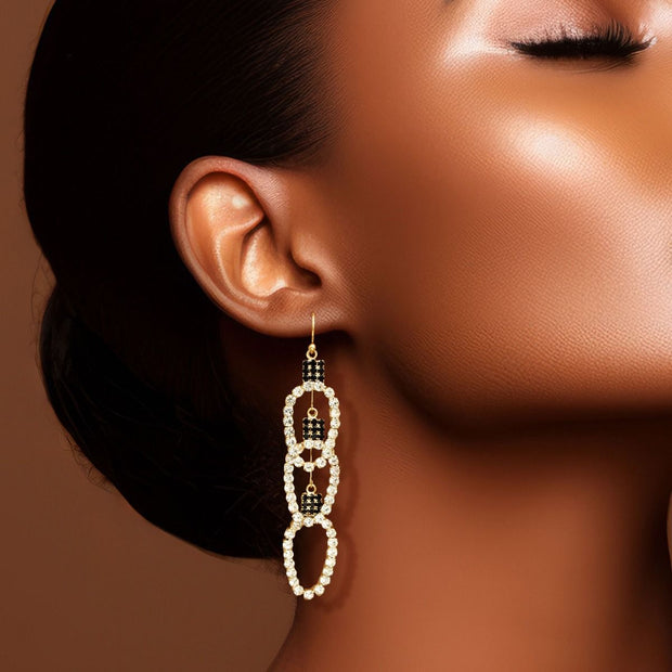 Clear Triple Xmas Light Earrings